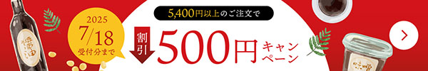 5400円以上のご購入で500円割引キャンペーン